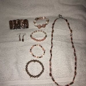 Necklace bracelet and earring set